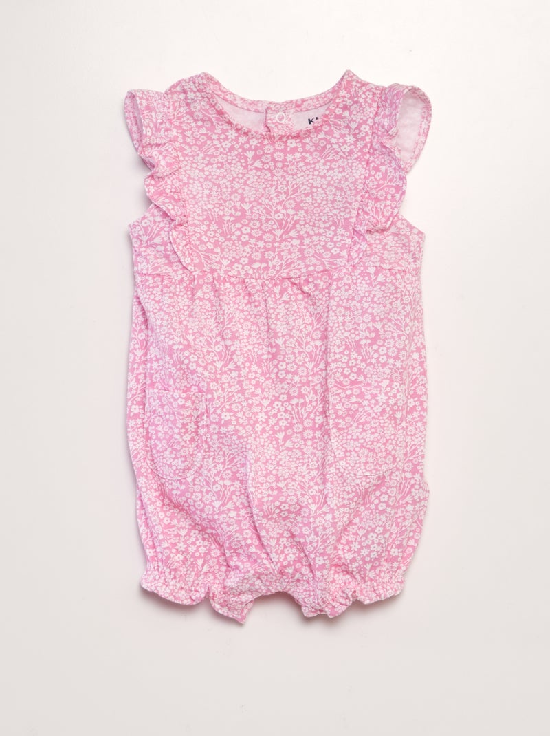 Pelele de algodón con estampado ROSA - Kiabi