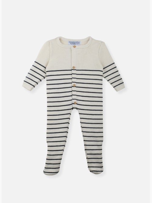 Pelele de bebé con pies - colección «petits marins» - Kiabi Pelele de bebé con pies - colección «petits marins» - Kiabi