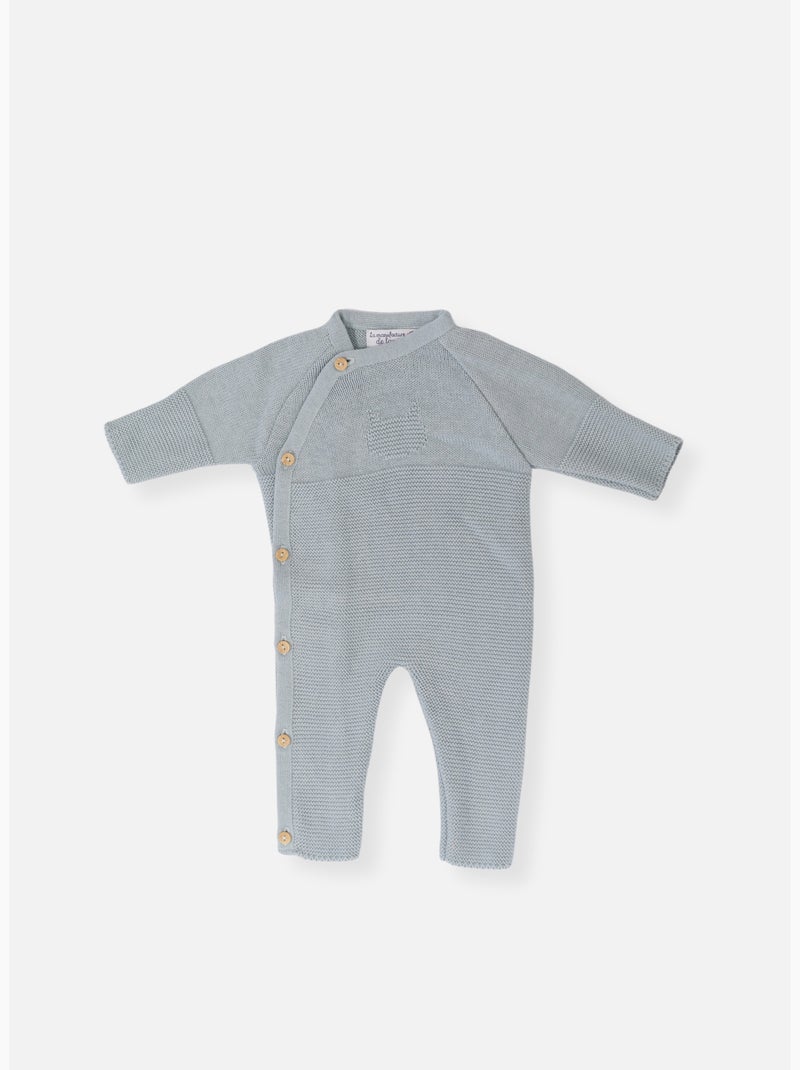 Pelele de bebé en algodón - colección «petits chats» Verde - Kiabi