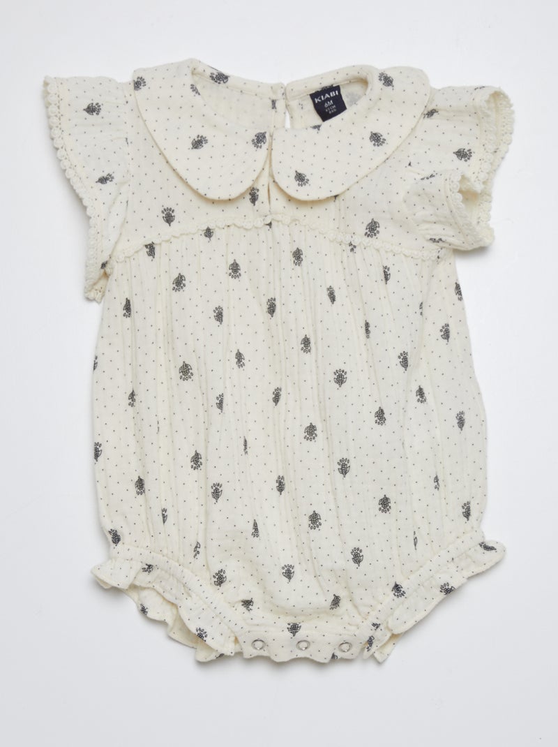 Pelele de doble gasa de algodón BEIGE - Kiabi