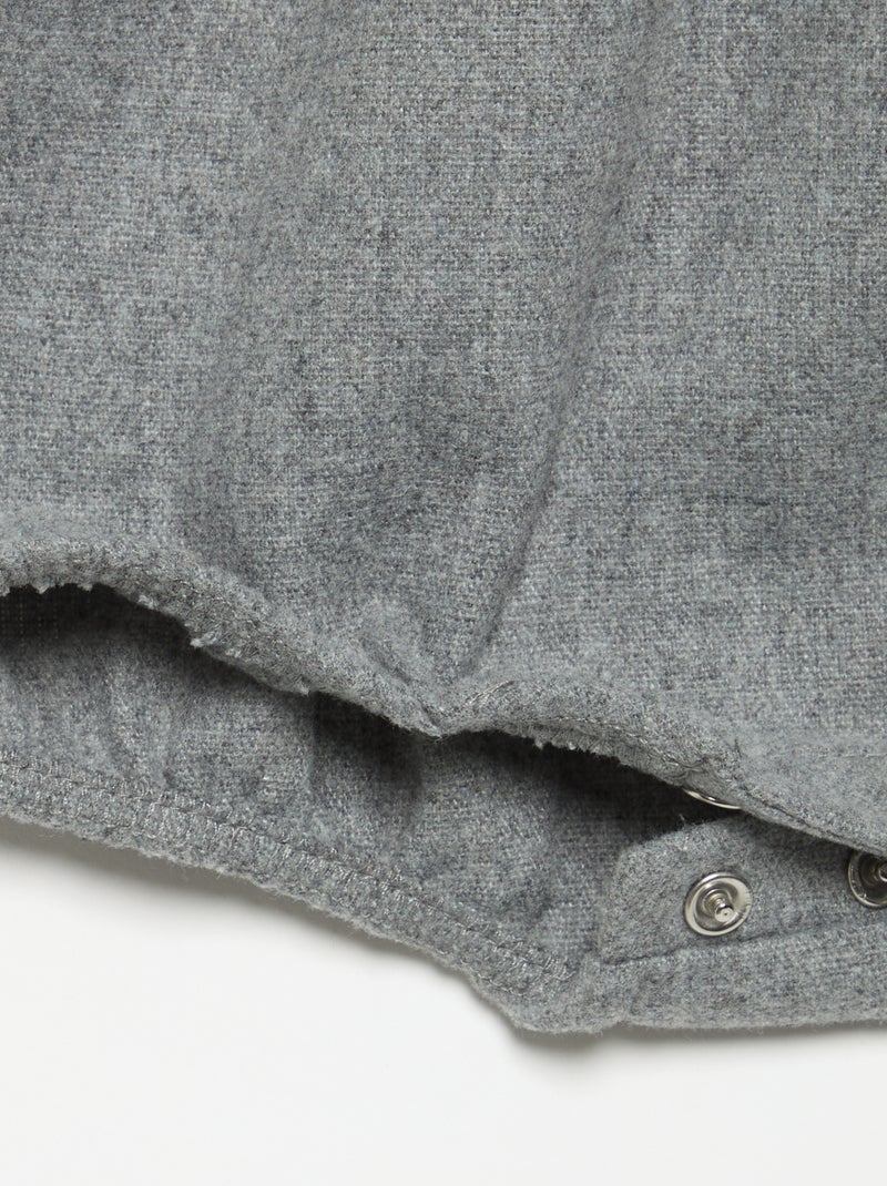 Pelele de franela con tirantes Gris - Kiabi