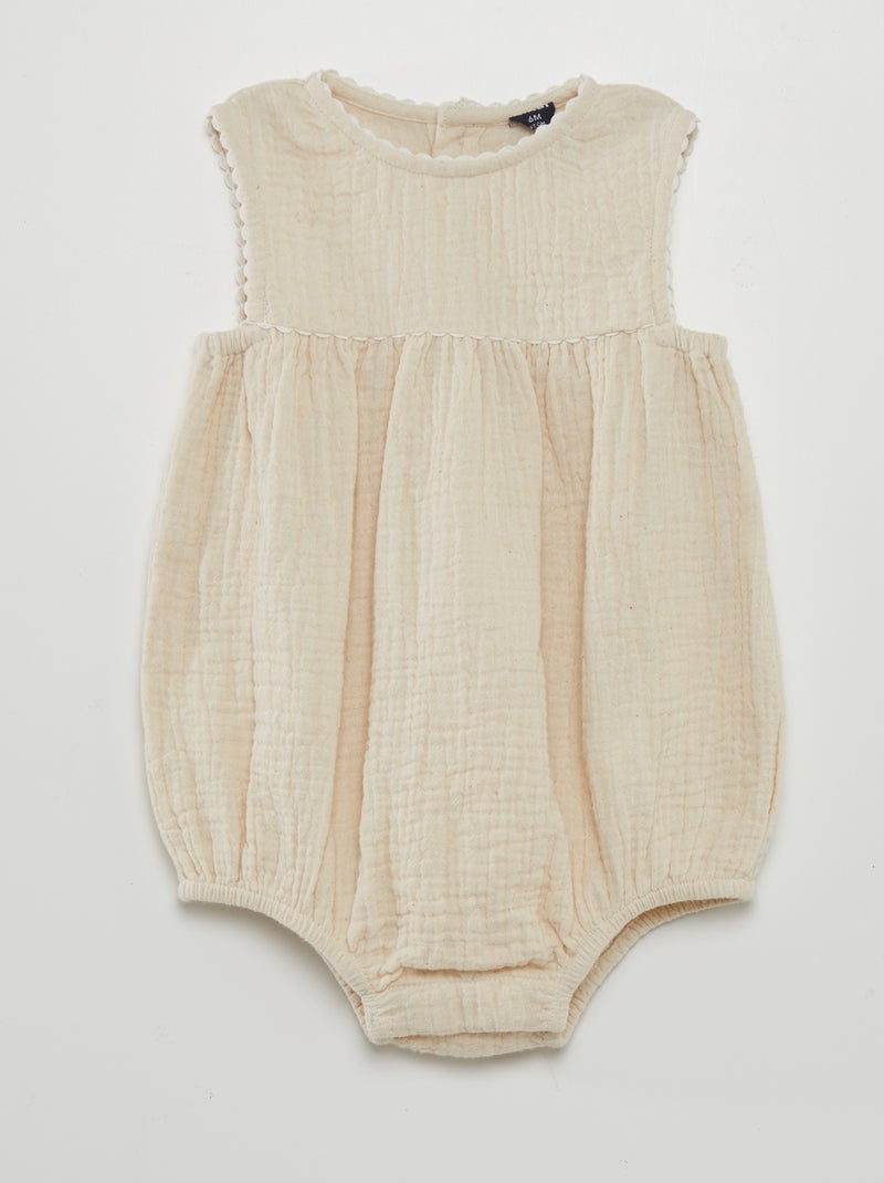 Pelele de gasa de algodón BEIGE - Kiabi