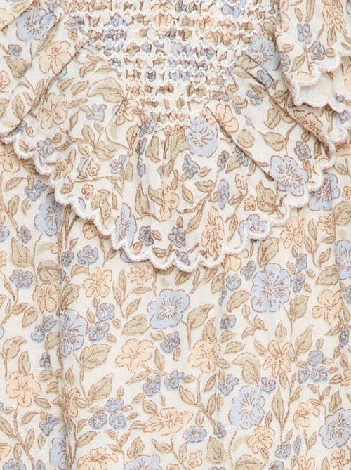 Pelele de gasa de algodón con volantes en la parte delantera - Kiabi