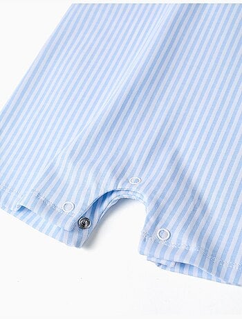 Pelele de manga corta de algodón a rayas