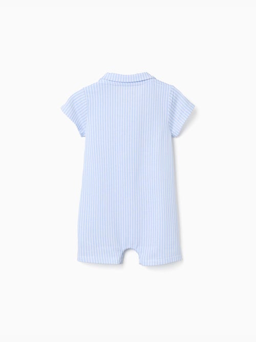 Pelele de manga corta de algodón a rayas - Kiabi