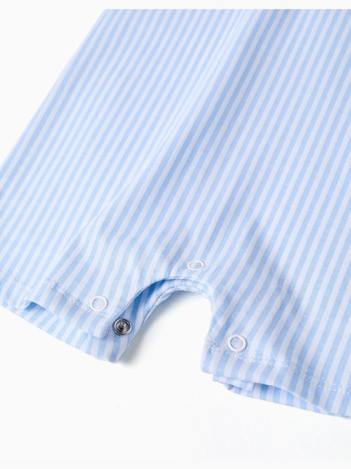 Pelele de manga corta de algodón a rayas - Kiabi