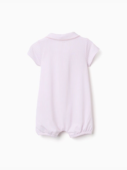 Pelele de manga corta de algodón a rayas - Kiabi