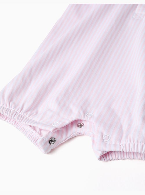 Pelele de manga corta de algodón a rayas - Kiabi