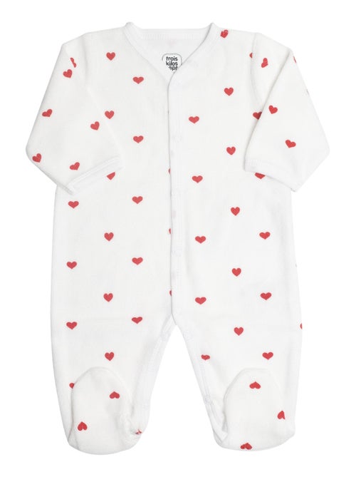 Pelele de manga larga - Corazones - Kiabi