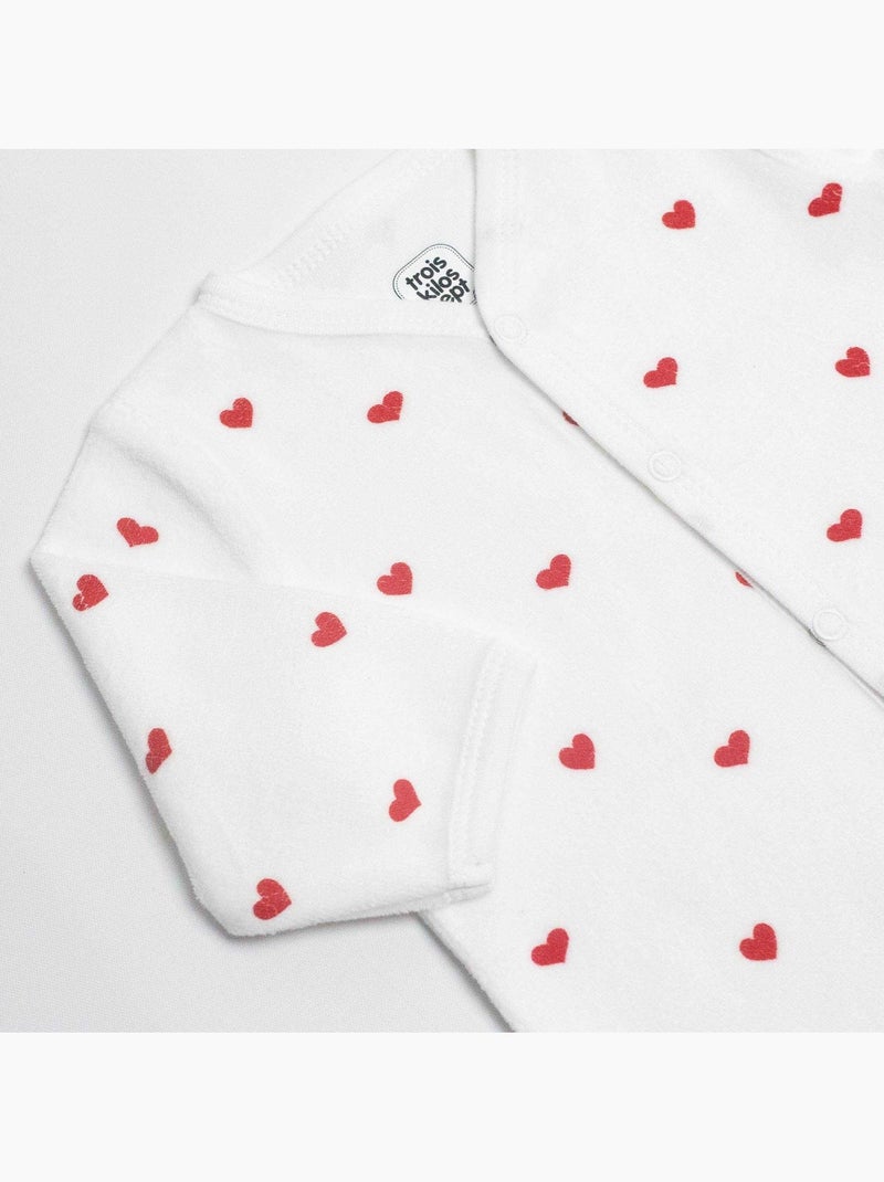 Pelele de manga larga - Corazones Blanco - Kiabi