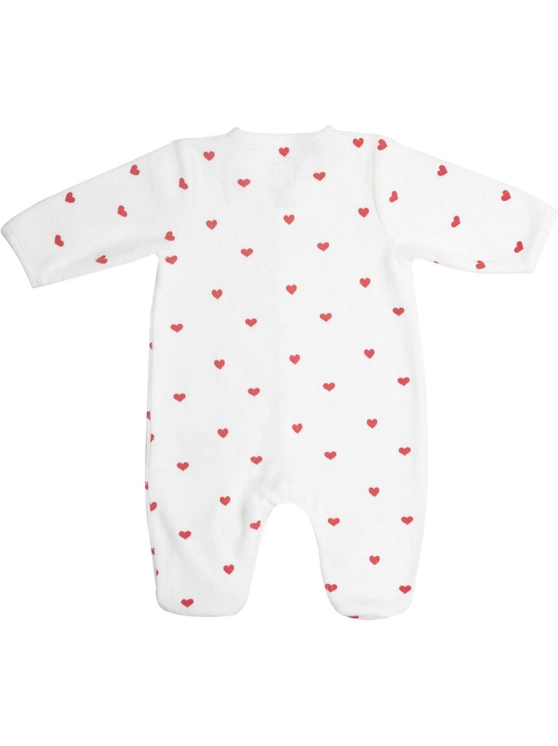 Pelele de manga larga - Corazones Blanco - Kiabi