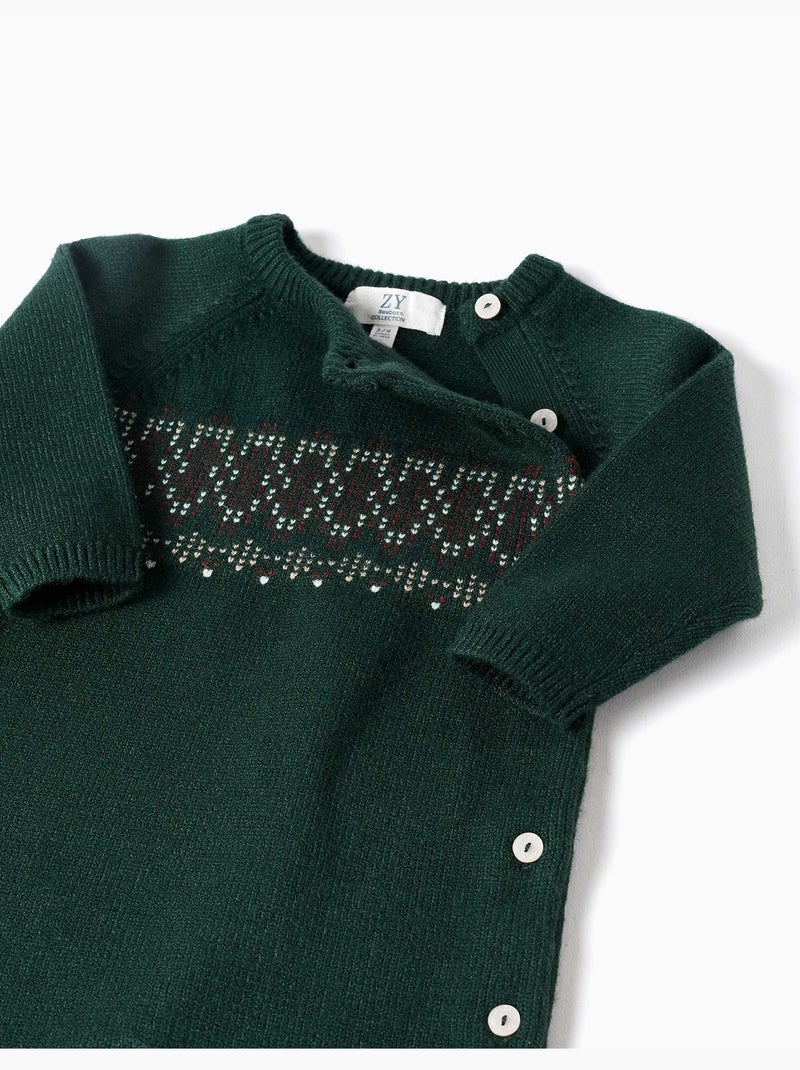 Pelele de punto con jacquard Verde oscuro - Kiabi