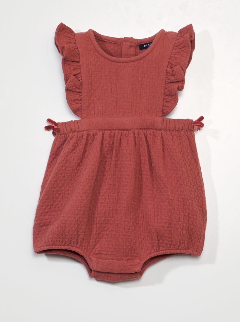 Pelele de punto de fantasía con volantes ROJO - Kiabi