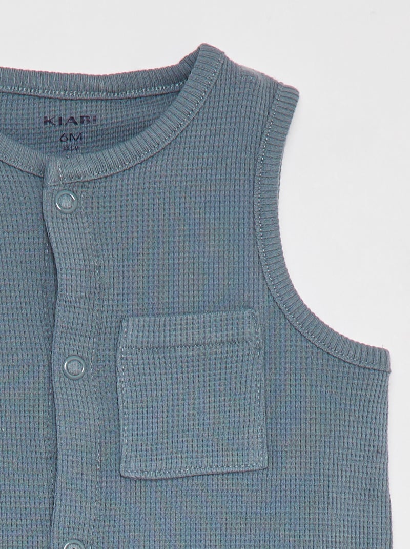 Pelele de punto gofrado  - AZUL - Kiabi