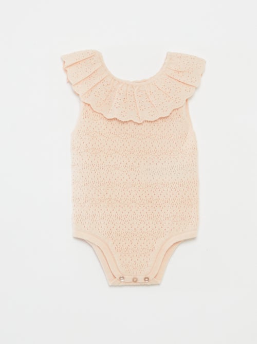 Pelele de punto tricotado con cuello de fantasía - Kiabi