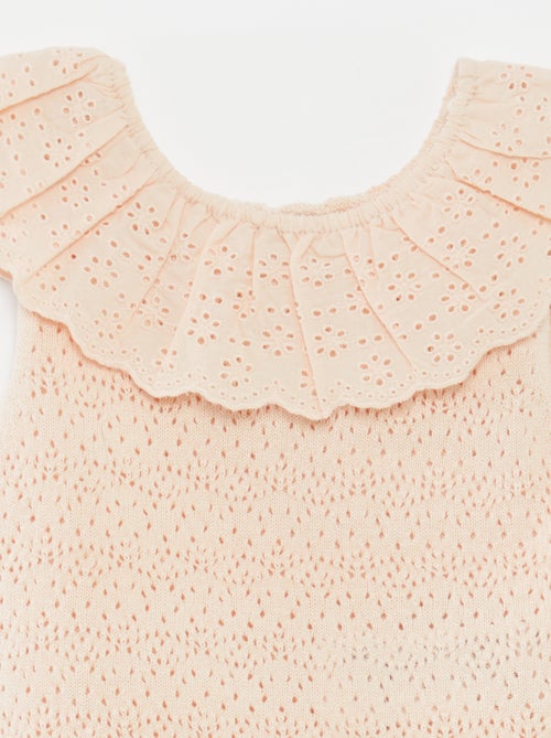 Pelele de punto tricotado con cuello de fantasía - Kiabi