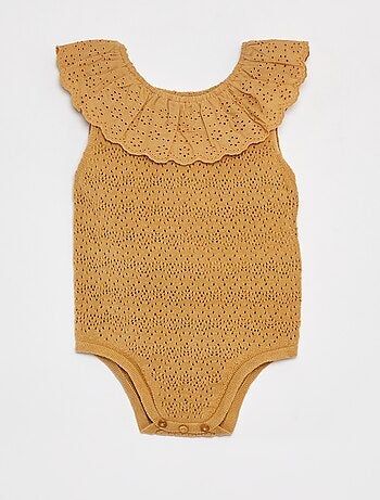 Pelele de punto tricotado con cuello de fantasía