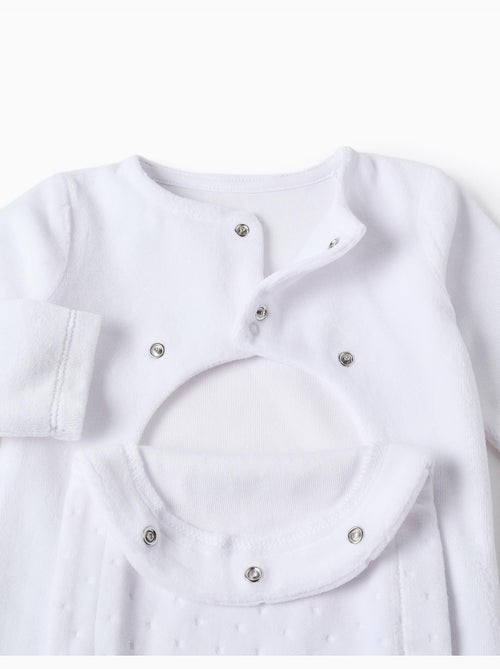 Pelele de terciopelo, blanco - Kiabi