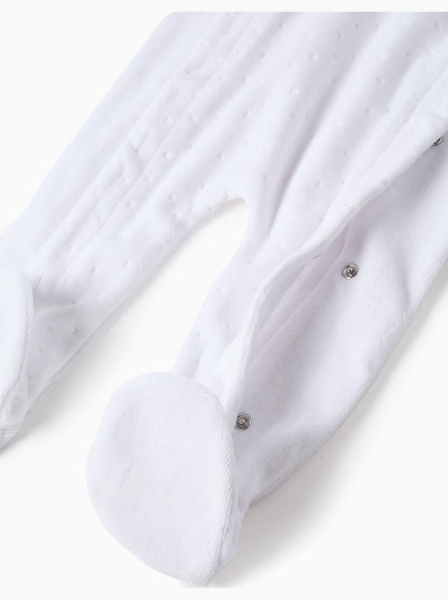 Pelele de terciopelo, blanco - Kiabi