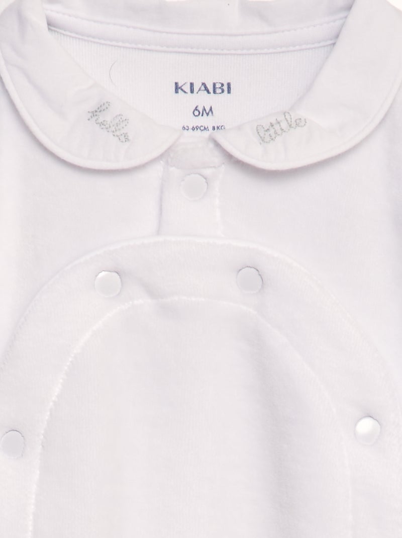 Pelele de terciopelo BLANCO - Kiabi