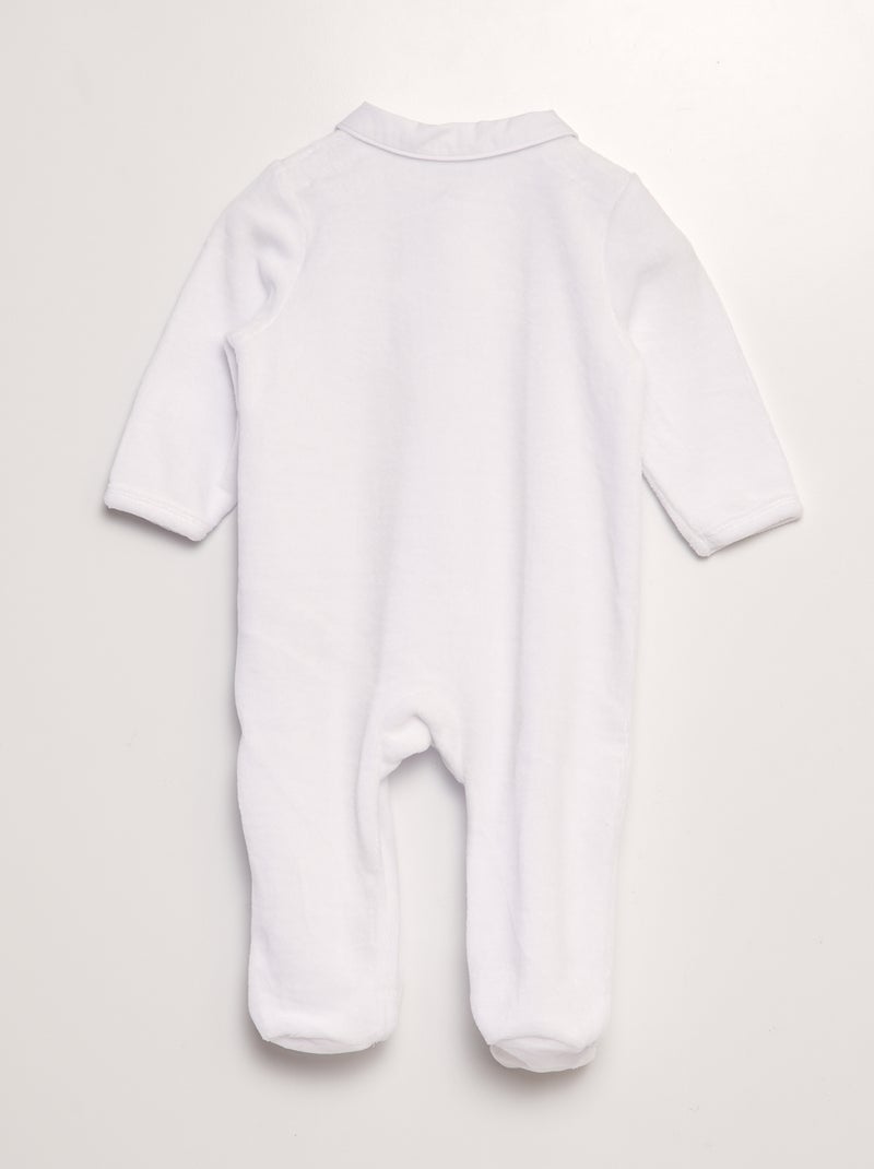 Pelele de terciopelo BLANCO - Kiabi