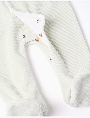 Pelele de Terciopelo Cardado, Verde Claro