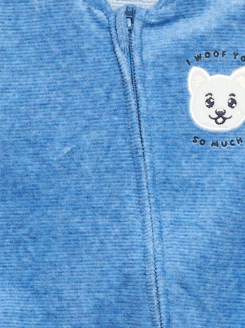 Pelele de terciopelo con cierre de cremallera - Kiabi