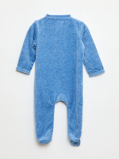 Pelele de terciopelo con cierre de cremallera - Kiabi