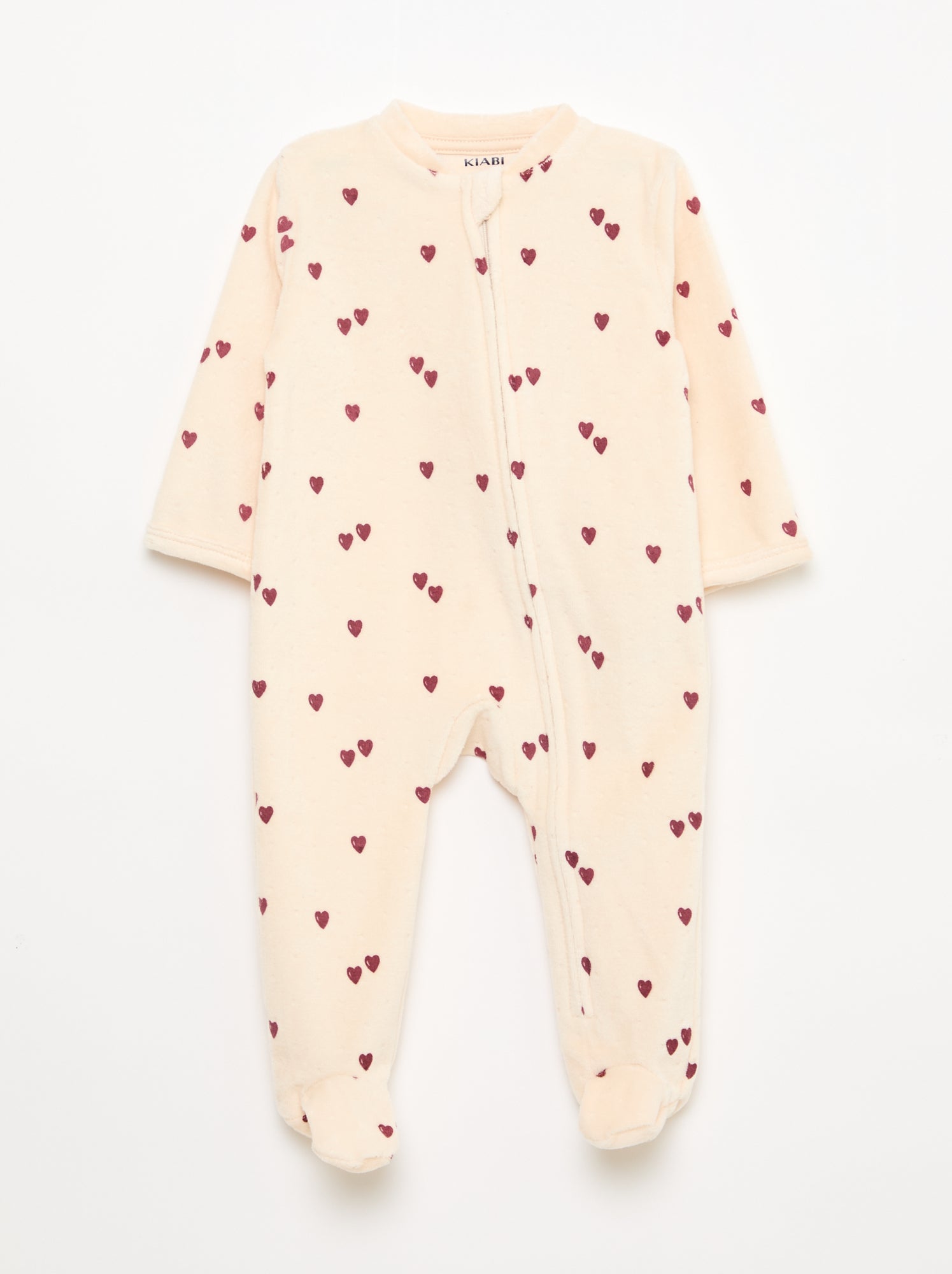 Pelele de terciopelo con cierre de cremallera