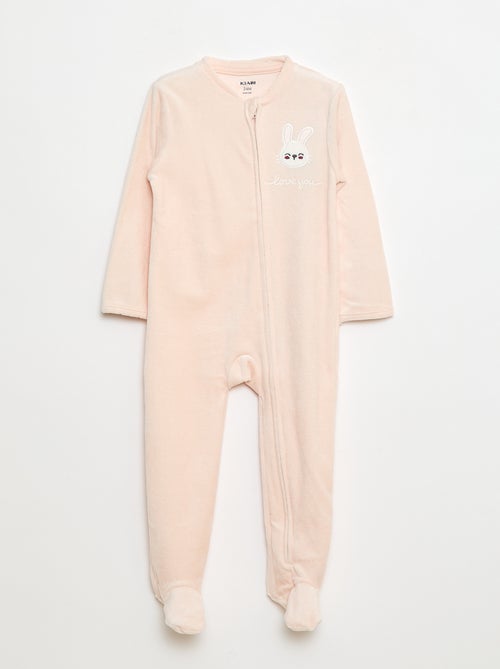 Pelele de terciopelo con cierre de cremallera - Kiabi