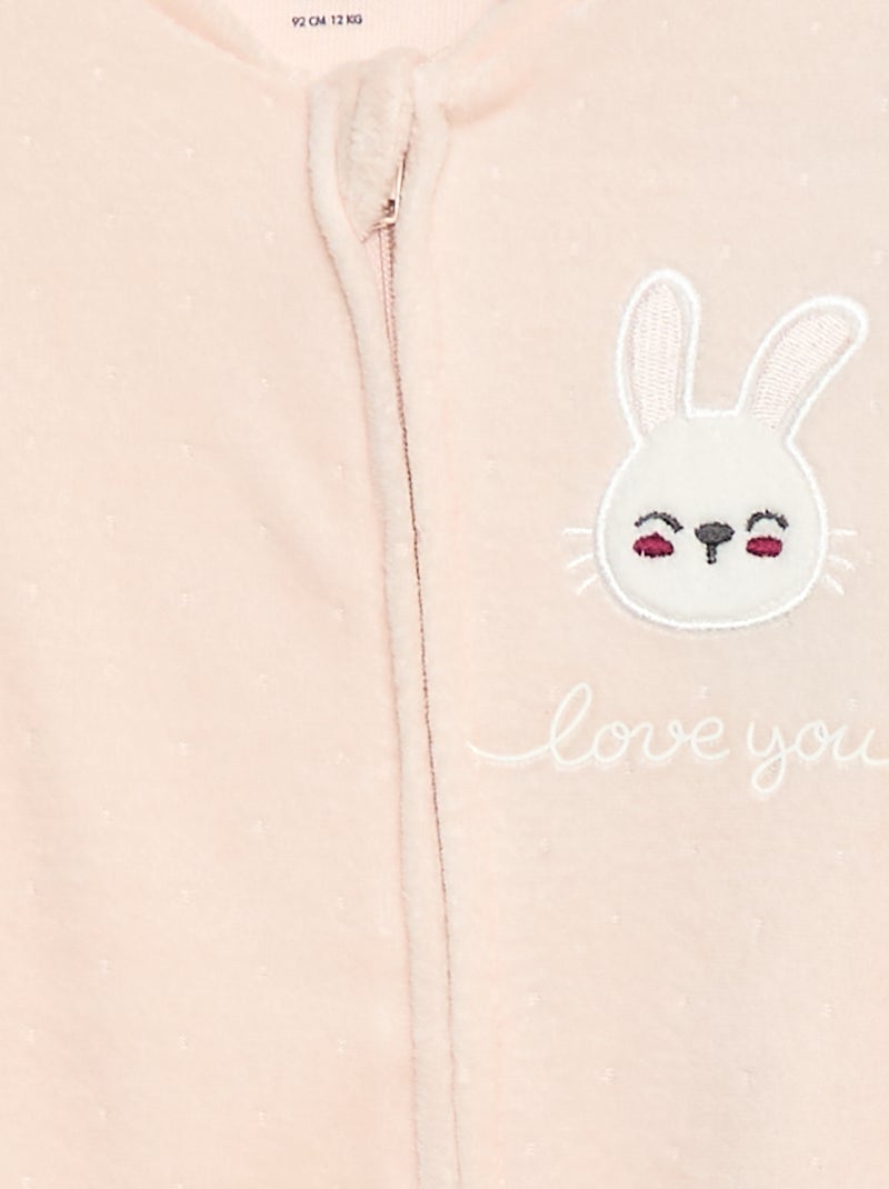 Pelele de terciopelo con cierre de cremallera Purpura - Kiabi