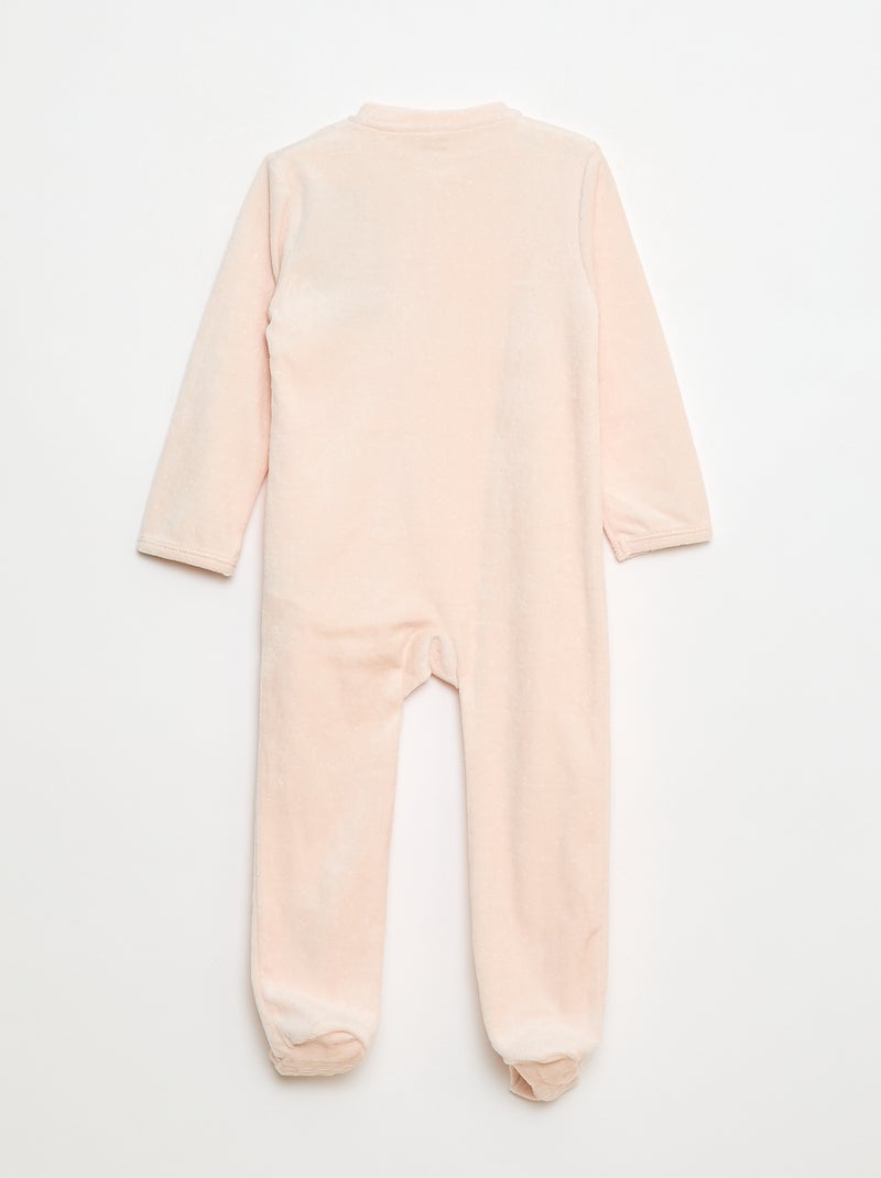 Pelele de terciopelo con cierre de cremallera Purpura - Kiabi