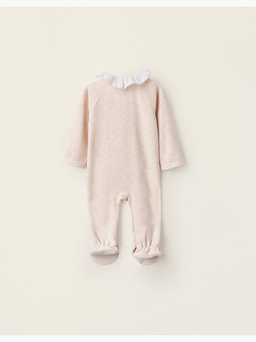 Pelele de terciopelo con cuello de volantes - Kiabi