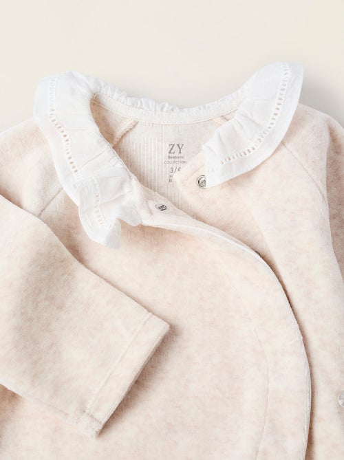 Pelele de terciopelo con cuello de volantes - Kiabi