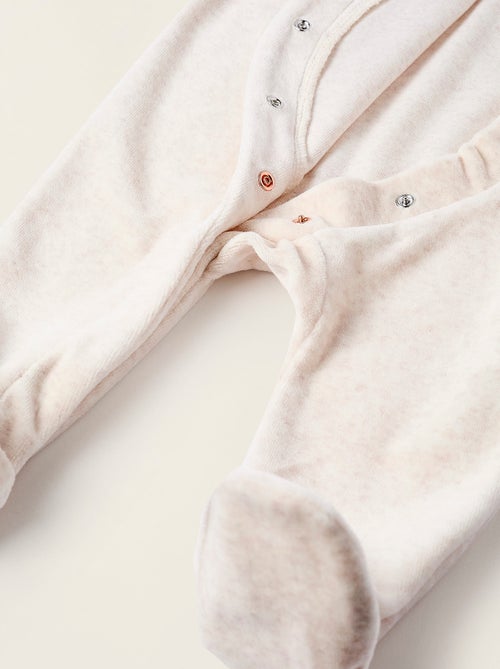 Pelele de terciopelo con cuello de volantes - Kiabi