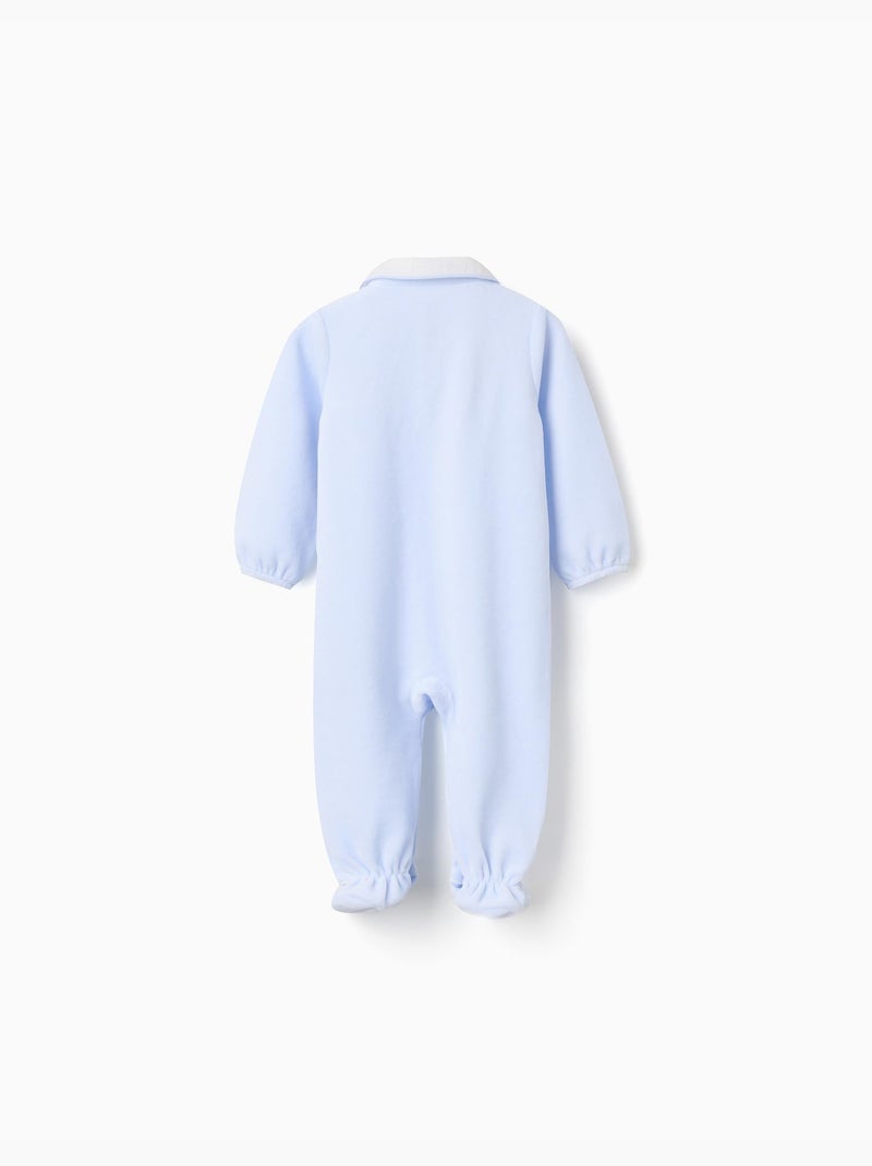 Pelele de terciopelo con detalle plisado Azul Azul - Kiabi