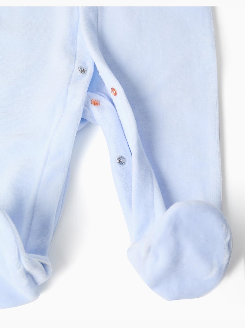 Pelele de terciopelo con detalle plisado Azul Azul - Kiabi