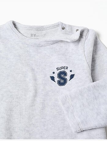 Pelele de terciopelo con estampado Super