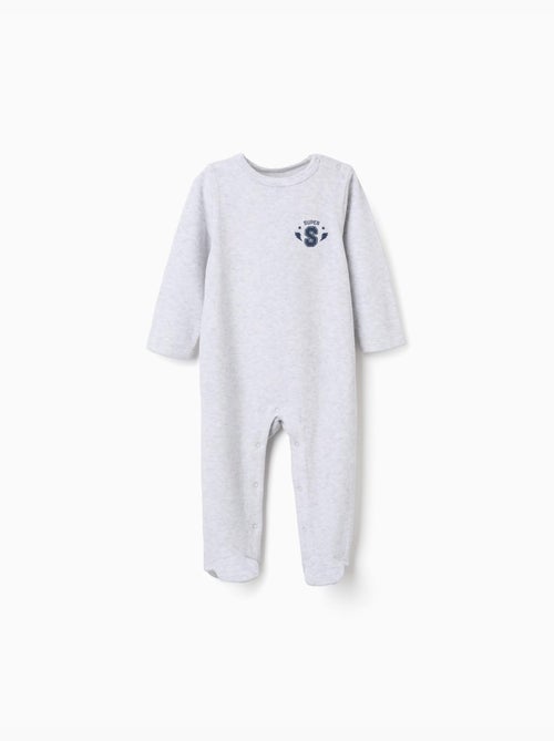 Pelele de terciopelo con estampado Super - Kiabi