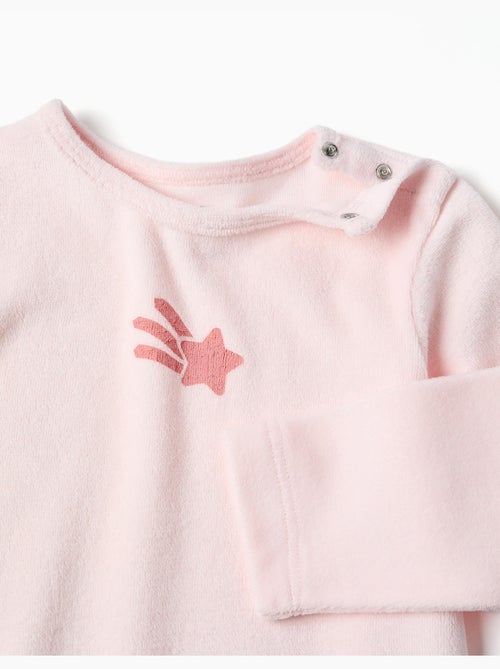 Pelele de terciopelo con estrella estampada - Kiabi