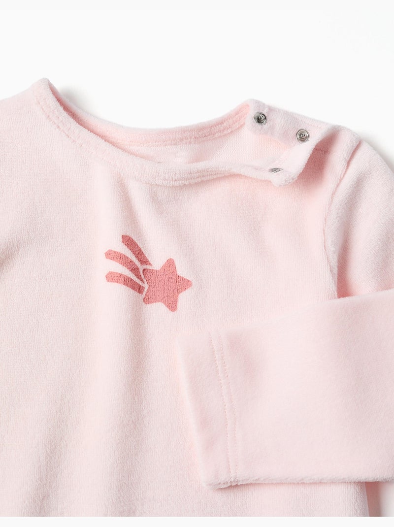 Pelele de terciopelo con estrella estampada Rosa claro - Kiabi