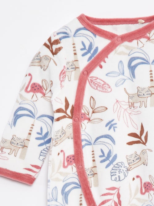 Pelele de terciopelo con pies - Kiabi