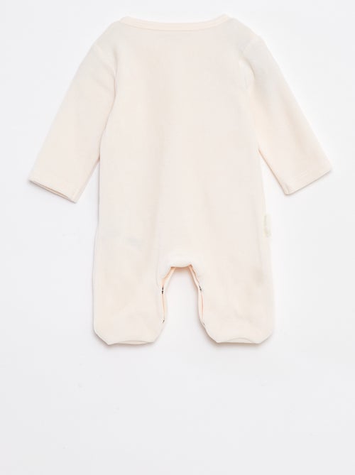 Pelele de terciopelo con pies estampado 'gato' - Kiabi