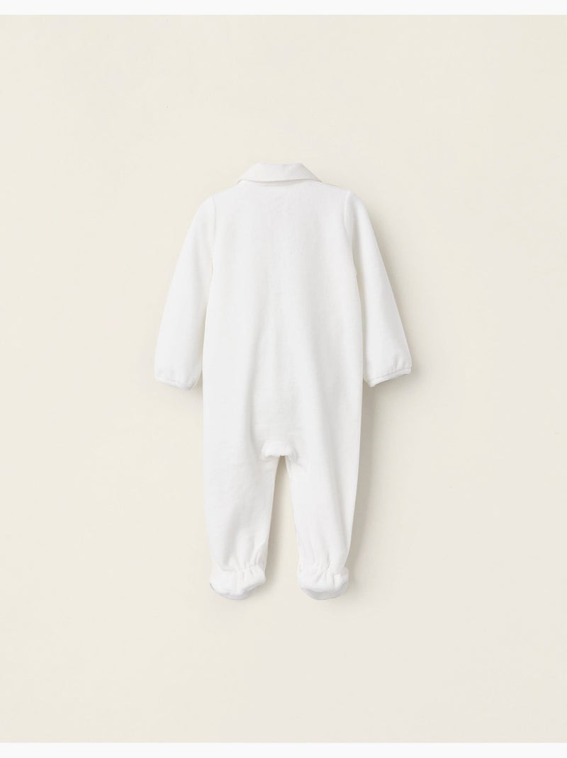 Pelele de terciopelo con textura Blanco - Kiabi