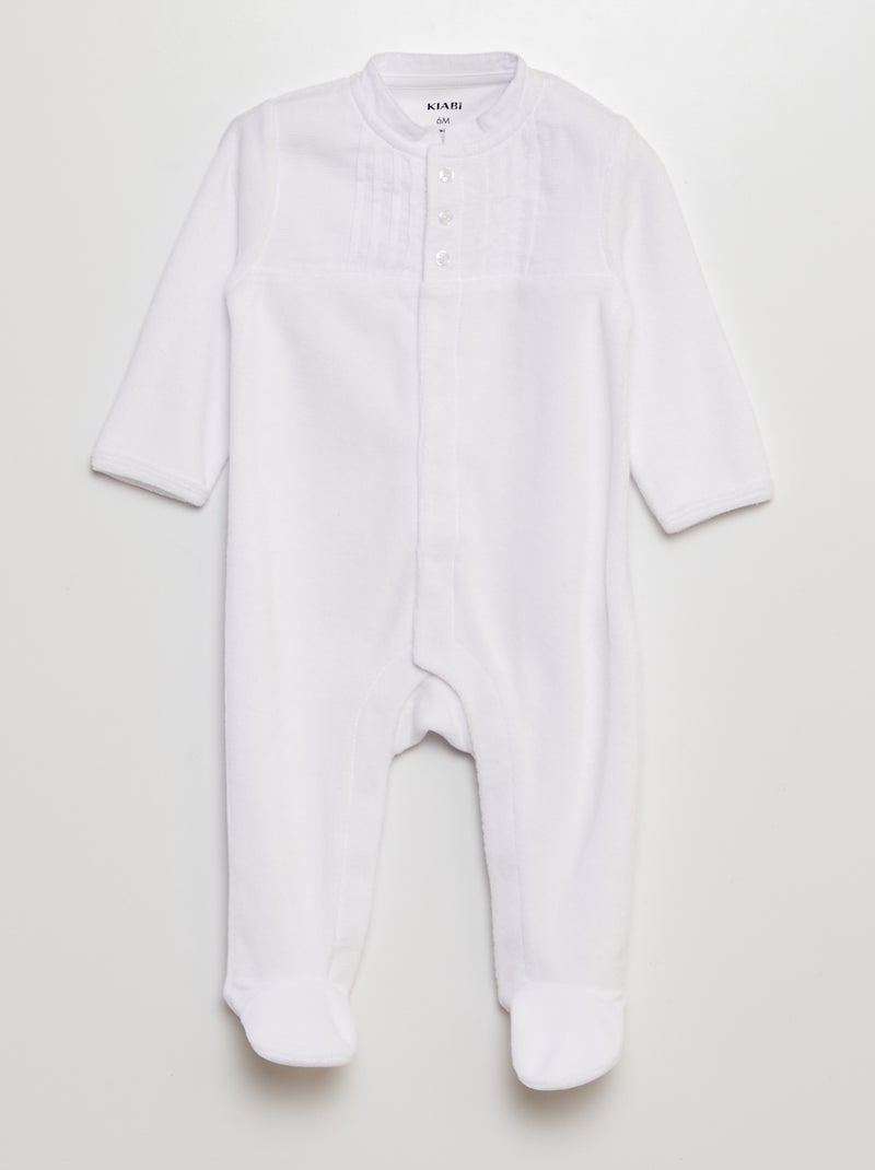 Pelele de terciopelo para ceremonia blanco - Kiabi