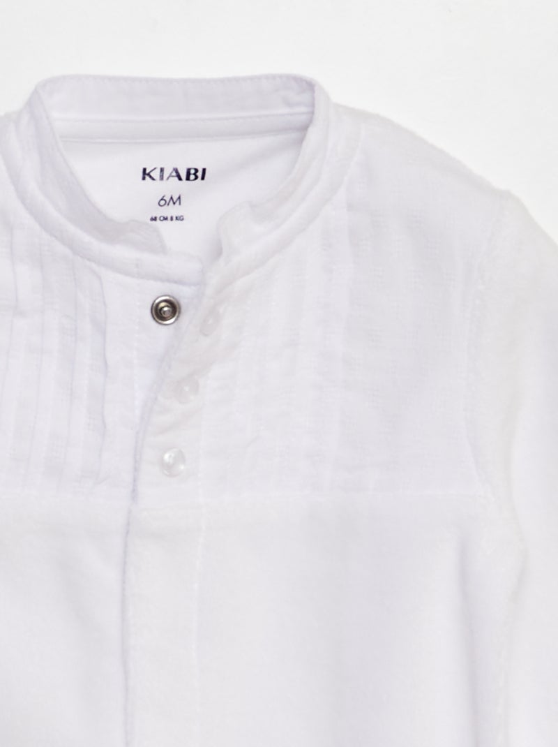 Pelele de terciopelo para ceremonia blanco - Kiabi