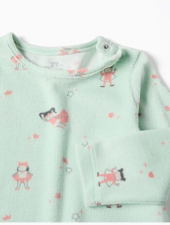 Pelele de terciopelo sin pies con motivo