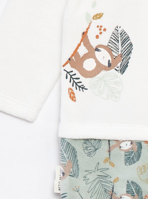 Pelele efecto 2 en 1 de terciopelo con pies - Kiabi