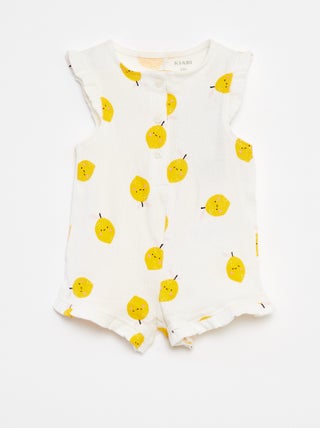 Pelele estampado de punto arrugado