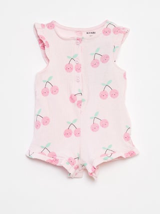 Pelele estampado de punto arrugado
